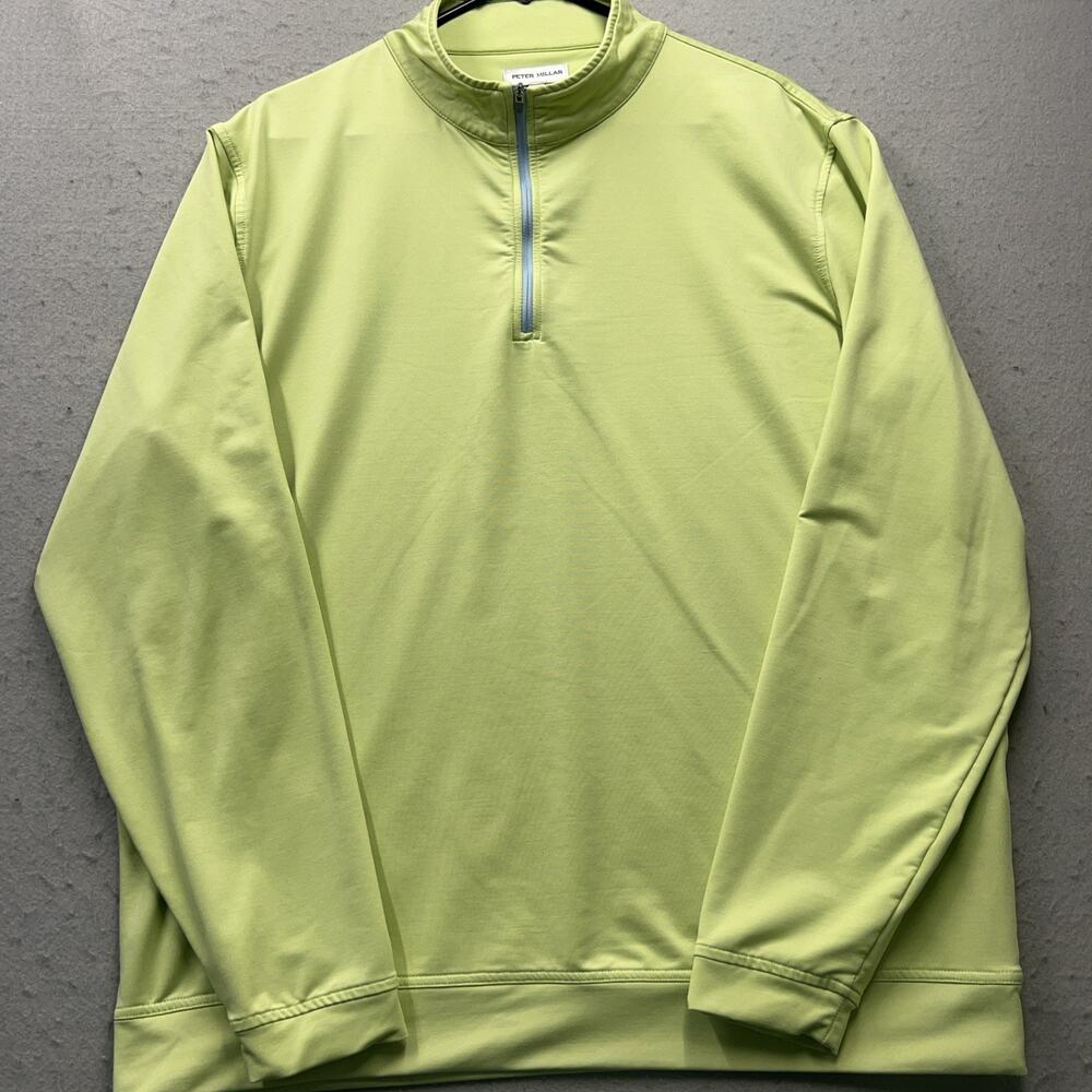 Peter Millar Perth Performance 1/4 Zip Pullover - XL - Lime Green